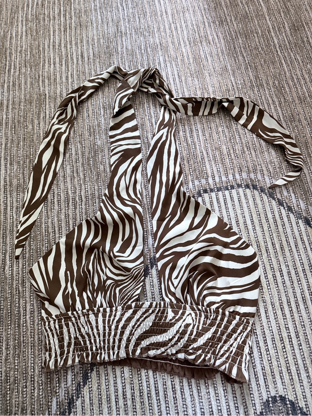12th Tribe Zebra Print Halter Top